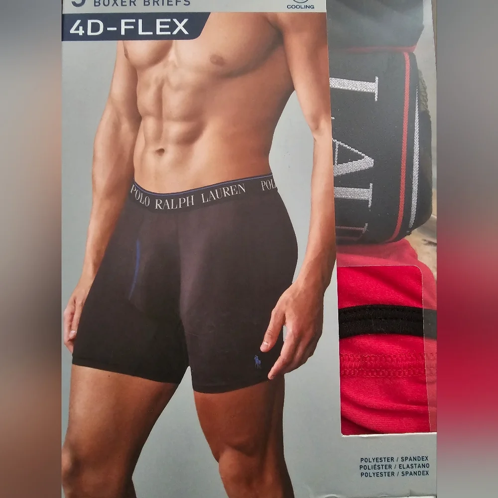 Polo Ralph Lauren Men's 3 Pack 4D-Flex Microfiber Briefs Black Camo Red New
